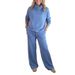Autumn Winter Women's Two Piece Set High Neck Solid Color Sweatshirt Casual Elegant Commuter Outfit Style_ecoleips.com