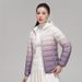 Women's Autumn And Winter New 90-down Light Down Jacket Women's Hooded Gradual Change Color Contrasting Coat_ecoleips.com