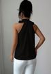 K Shang Temperament Petal Collar Hanging Neck Leakage Off Shoulder Slim Fit Sleeveless Solid Color Top For Women. Cocktail Top_ecoleips.com