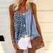 Women's Clothing Spring And Summer Holiday Seaside Style Leopard Print Splicing Ruffle Print Tank Top Vest_ecoleips.com