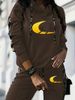 Women's Trendy Two-Piece Sportswear Set Casual Lounge Streetwear Outfit Black/Brown/White S-XXL_ecoleips.com