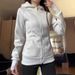 2025 New Women's Cardigan Sweatshirt, Korean Style, Waist-Cinching Hooded Coat, Fall/Winter Fleece-Lined Slimming Top_ecoleips.com