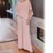 2025 Round Neck Sequin Batwing Shirt Wide Leg Pants Two-Piece Set_ecoleips.com