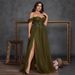 plus Size Elegant Fashionable Long Evening Gown European American Style Embroidered Slit a Line Slim Fit for Banquets Balls_ecoleips.com
