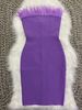2022 Summer Bestseller On .: 10-Color Feather Bandage Tube Top European And American Fashion Sexy Dress_ecoleips.com