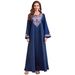 Elegant Floral Beaded Long Robe for Women Embroidered Ethnic Style Dress with Loose Fitting Long Sleeves New Cross Border Foreign Trade Formal Wear_ecoleips.com