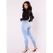 European Collection 2023 Autumn Slim Fit Pencil Jeans In Blue, Plus Size Women's Clothing, Original Order From Own_ecoleips.com