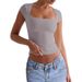 Diyun European And American Yoga Wear Sports Elastic Slim Fit T-Shirt Women's Clothing 2025 Summer_ecoleips.com