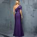 Women's Stylish One-Shoulder Mermaid Evening Dress Flattering Ruffled Hem for Parties And Dances_ecoleips.com