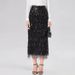 Sequin & Fringe Mermaid Pencil Skirt – High-Slit Evening Skirt For Women (Black/Silver, S-XL)_ecoleips.com