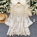 Bohemian Retro Knitted Dress For Women Summer Loose Hollow Hook Design Splicing Temperament Short Skirt_ecoleips.com