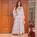 Women's Clothing Robe Muslim Dress Sequin Embroidery V Neck Trumpet Sleeve Loose Long Skirt Female_ecoleips.com