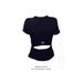 American-style Sexy Hollow-out Backless Short-sleeve T-shirt For Women, Summer Design, Slim-fit, Waist-cinching,_ecoleips.com