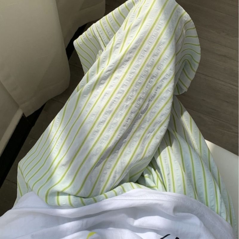 Striped Home Trousers Tencel Cool Cotton Pajama Pants Women's Tether Can Be Worn Outside Walking Loose Pants_ecoleips.com