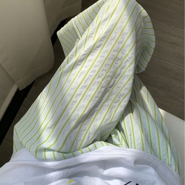 Striped Home Trousers Tencel Cool Cotton Pajama Pants Women's Tether Can Be Worn Outside Walking Loose Pants_ecoleips.com