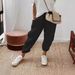 Women's Cotton Linen Elastic Waist Cropped Casual Pants Fashion_ecoleips.com