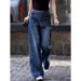 plus Size High-Waisted Slimming Denim Jeans Retro Style 2025 Autumn New Fashion Casual Wide Leg Long Pants for Women_ecoleips.com