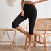 Summer Women's Slim Fit Casual Pants Elastic Waist Leggings with Slit Cross-Border Style for European And American Market_ecoleips.com