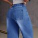 Women's Clothing Women's Washed Denim Trousers_ecoleips.com