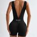 Women's Clothing Deep V Waist Yoga Jumpsuit Body Shaping Fitness Clothes Tight Short One Piece Sportswear_ecoleips.com
