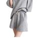 Women's Fashionable Sports Suit Set 2026 Short Sleeved T-Shirt Casual Two Piece Set High Waisted plus Size Shorts_ecoleips.com