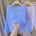 K New Arrival Soft And Sweet Laced Knit Top Women's One Shoulder Long Sleeve Lightweight Wrap Shrug. No Necklaces Or Other Accessories_ecoleips.com