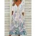 2022 European And American Spring New Popular Printed V-Neck Button Short-Sleeve Dress With Pockets For Women_ecoleips.com