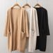 Aria Basics Aria Basics Autumn Winter New European American Style Foreign Trade Double Pocket Mid-Lgth Knitted Cardigan Sweater For_ecoleips.com