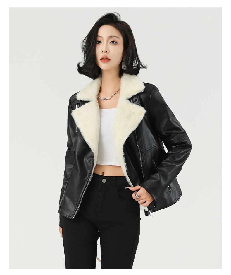 Women’s Winter PU Leather Jacket With Faux Fur Lining – Warm & Stylish Coat For EU/US/Middle East (S-XXL, Office-to-Outing Versatile)_ecoleips.com