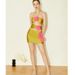 Women's 3D Floral Print Swimsuit One Piece With Short Skirt Sexy Beach Hot Spring Swimwear_ecoleips.com