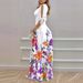2024 Spring/Summer Betelling Elegant European And American Off-Shoulder Short-Sleeve V-Neck Printed A-Line_ecoleips.com