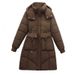 Women's Winter Long Coat With Horn Buttons - Thickened Cotton Padded Jacket For Middle-Aged Women, Elegant And Warm Outerwear_ecoleips.com