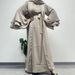 Verve Dubai Women's Fashion Elegant Cardigan Robe Double Layer Bell Sleeve Two-Piece Set With Inner Skirt K205_ecoleips.com
