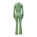 Women's Clothing Women's Slim Fit Hooded Zip Up Sweatshirt Style With Slightly Flared Pockets Two Piece Pantsuit Set_ecoleips.com