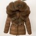 Luxury Faux Fur Trim Hooded Down Jacket For Women, Slim Fit Waist Belt, Warm Winter Coat With Detachable Fox Fur Collar, Polyester Shell_ecoleips.com