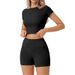 Modal Cotton Lounge Set For Women - Stretchy Short Sleeve Tee And Shorts Comfy Outfit Versatile Two-Piece Design_ecoleips.com