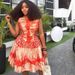 2025 European American Fashion Spring/Summer New African Women's Pleated Dre, Stylish And Elegant Sleevele Sweet_ecoleips.com