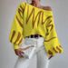 Wave-Pattern Batwing Sweater – Soft & Stylish Knit Top For Women, Geometric Print, Loose Fit, Xs-Xxl (Beige/Coral/Yellow)_ecoleips.com