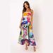 Women's splicing elegant sling tube top oversized swing dress_ecoleips.com