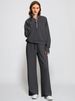 Aria Basics Aria Basics 2024 European And American Women's Two-Piece Zipper Sweatshirt Wide-Leg Sweatpants Casual Set For Women_ecoleips.com