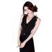 ng2510292 Purely Alluring Black Polka Dot Tank For Women, New Summer Style, Slim Fit, Sleeveless, Sexy Hot Girl Outfit, Short Top_ecoleips.com
