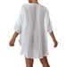 Loose Beach Cover Up V Neck One Size Fits All Irregular Design For Beach Vacations Sun Protection Women's Swimwear_ecoleips.com