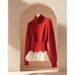 girl Shanli Dadi Loose Fit Soft Lazy Style Christmas Red Sweater For Women Winter Unique Thick Knit_ecoleips.com