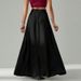 Elegant Black A-Line Midi Skirt, Flowy Hemline High Waist Skirt For Women, Versatile And Chic For Fall And Casual Occasions_ecoleips.com