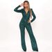 Women's Clothing Sequin Jumpsuit Sequin Sexy Deep V Neck Jumpsuit_ecoleips.com