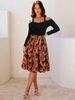 "Spring Floral One Shoulder Dress For Women - Slim Fit A-Line Off Shoulder Long Sleeve Dress, Elegant & Romantic, S/M/L/XL_ecoleips.com