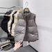 Women's Clothing Autumn Hot Style Stand Collar Down Cotton Vest Small Size Versatile Fashion Cotton Vest Waistcoat Jacket Trendy_ecoleips.com