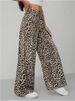 K Street Style Low Waist Casual Pants Straight Leg Wide Leg Pants Fashionable And Versatile Leopard Print Pants_ecoleips.com