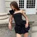 Women's Clothing Ruffled Flower Bud Puffy Dress Short Skirt Birthday Party Small Dress High End_ecoleips.com