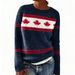 Women's Basic Knit Sweater - Round Neck Casual Pullover (S-XXXXL, Acrylic Blend, All-Season Versatile Top)_ecoleips.com